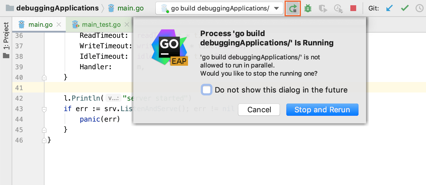 Rerun an application Rerun an application
