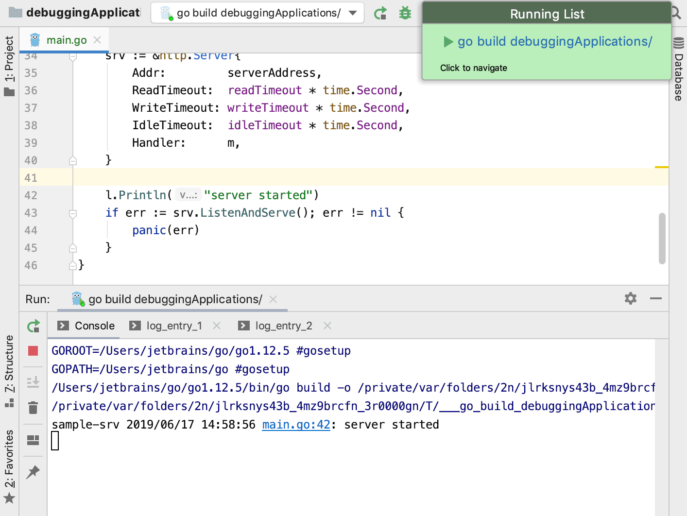 View running applications View running applications
