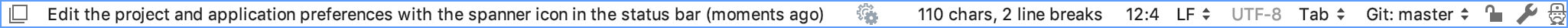 The status bar The status bar
