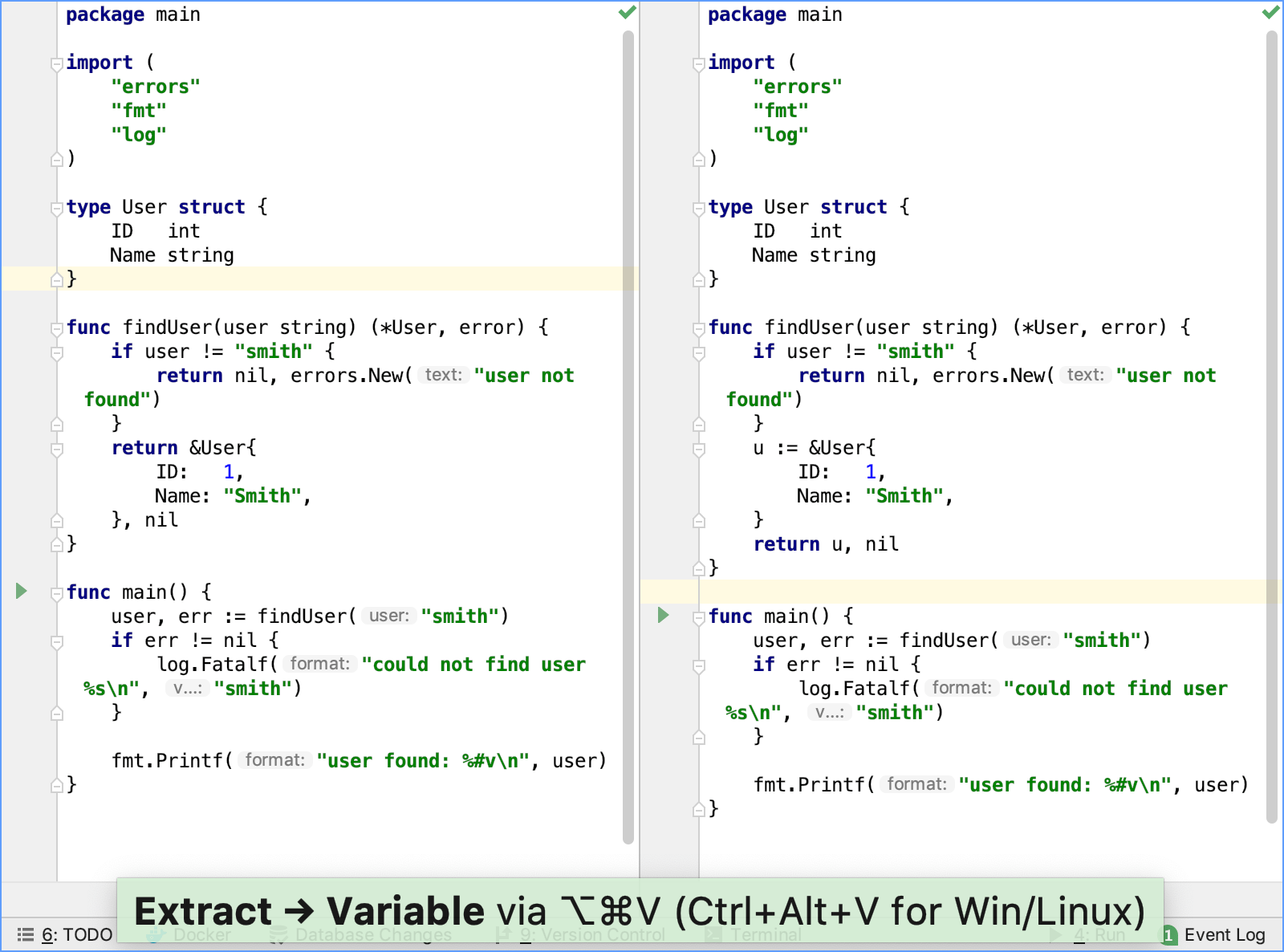 Extract a variable Extract a variable