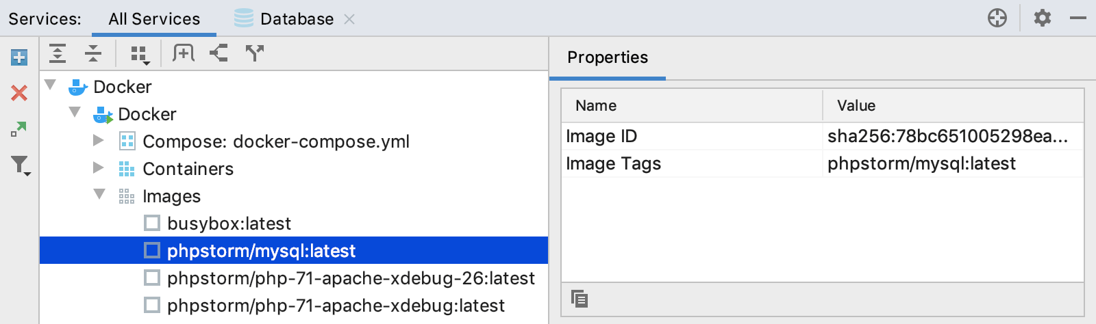 Docker image properties Docker image properties
