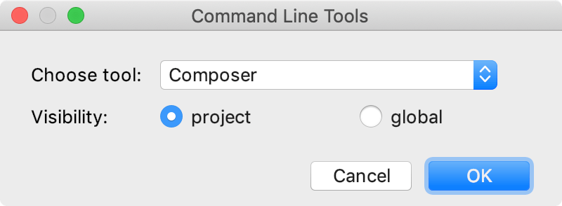 the Command Line Tools dialog