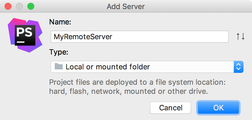 Add server dialog Add server dialog