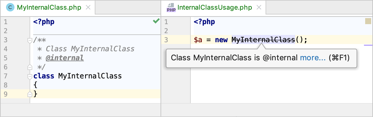 Internal entity usage Internal entity usage