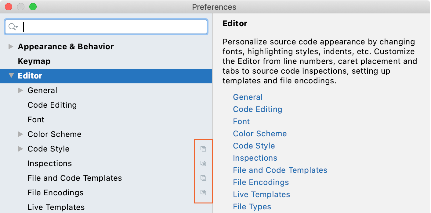 Project settings Project settings