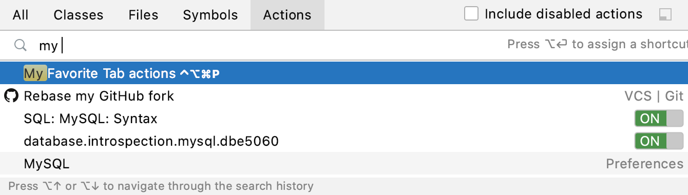 The search everywhere window The search everywhere window