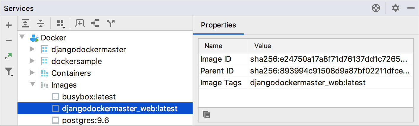 Docker image properties Docker image properties