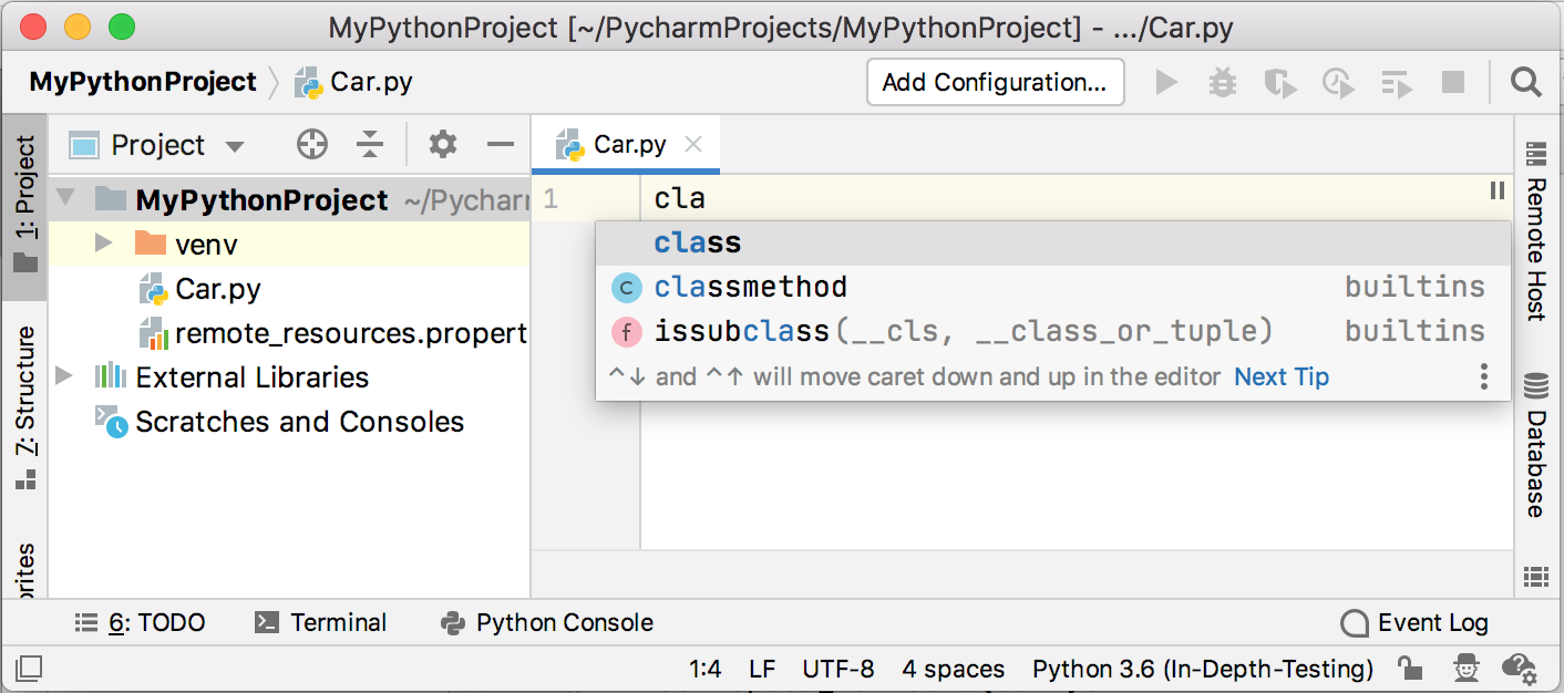 Create class completion Create class completion