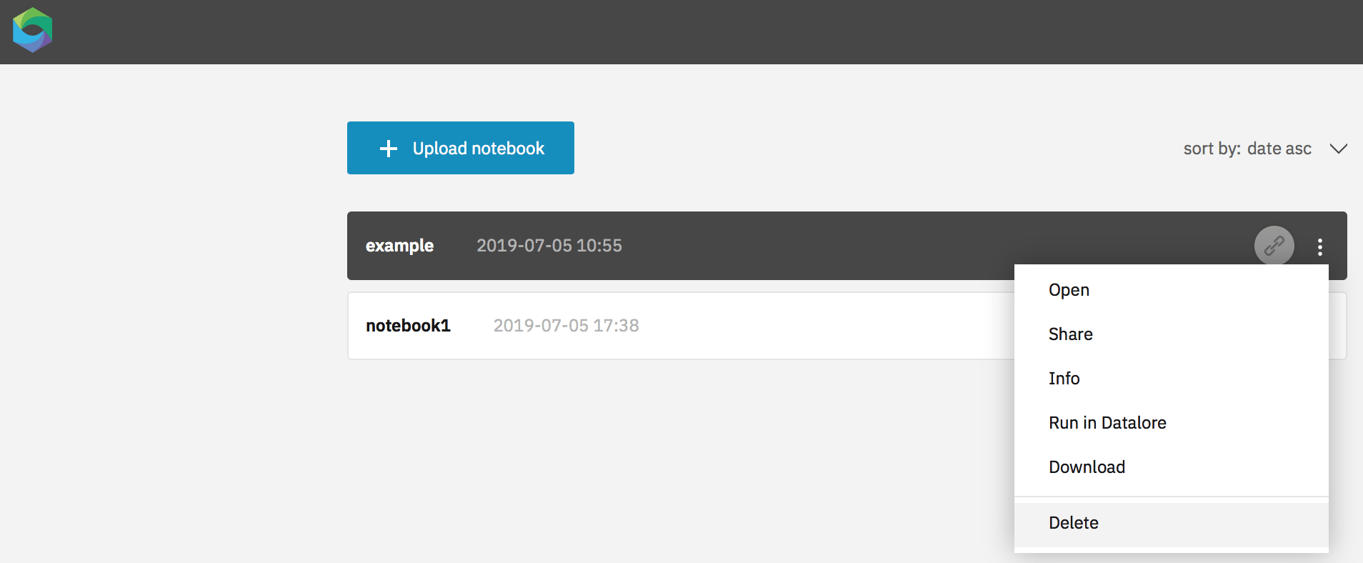 Dataloreからノートブックを削除する Delete a notebook from Datalore
