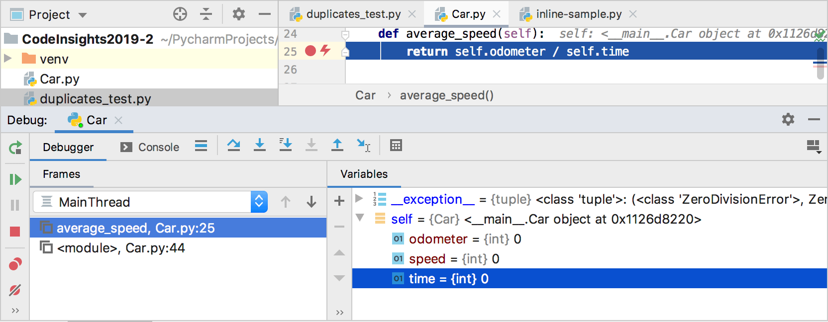 Exception breakpoint Exception breakpoint