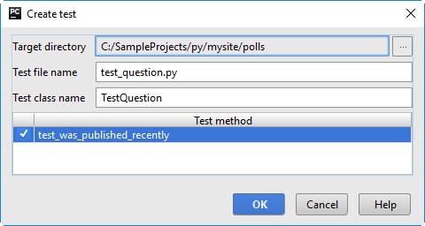 py django create test dialog py django create test dialog