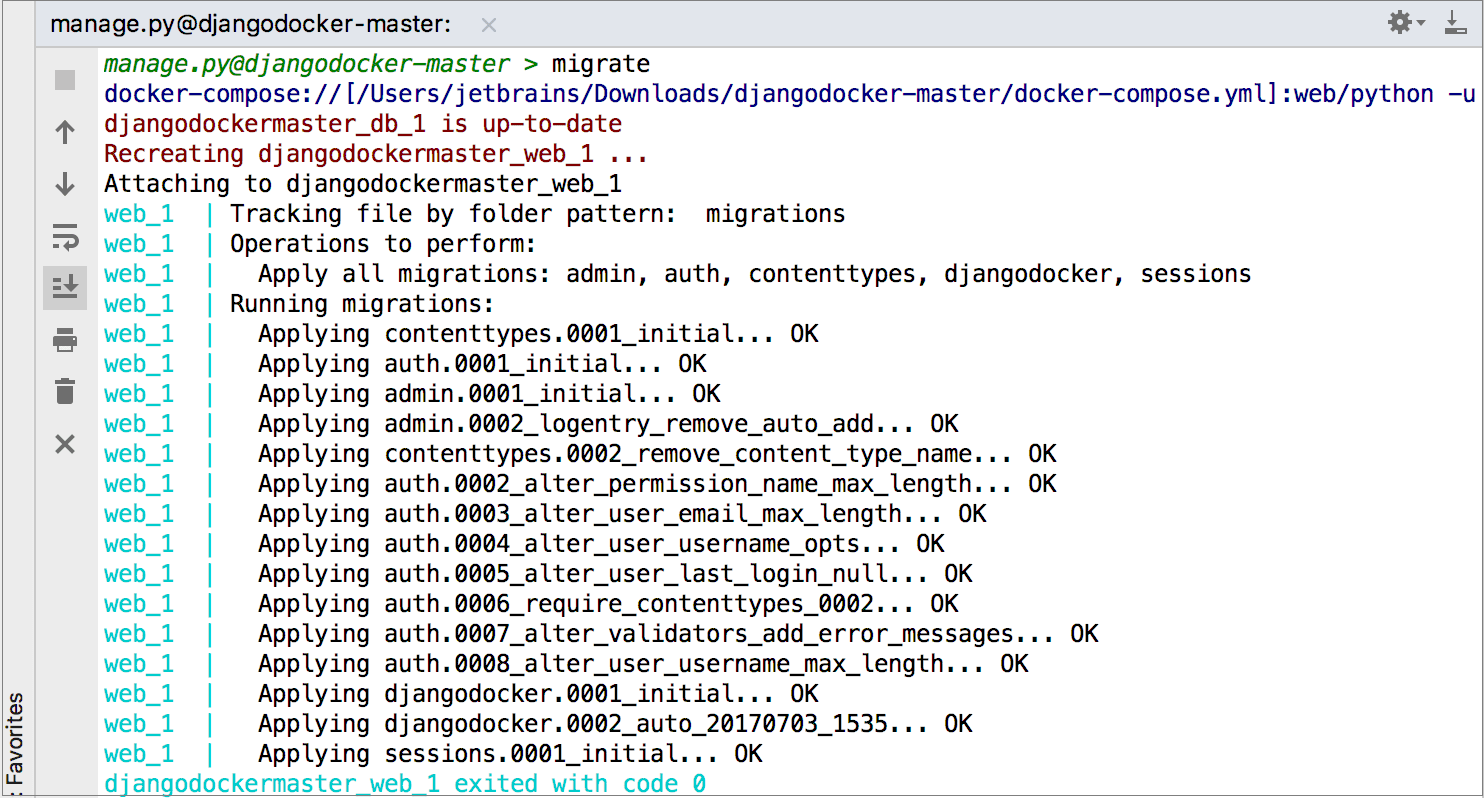 manage.py task is running in the Docker manage.py task is running in the Docker