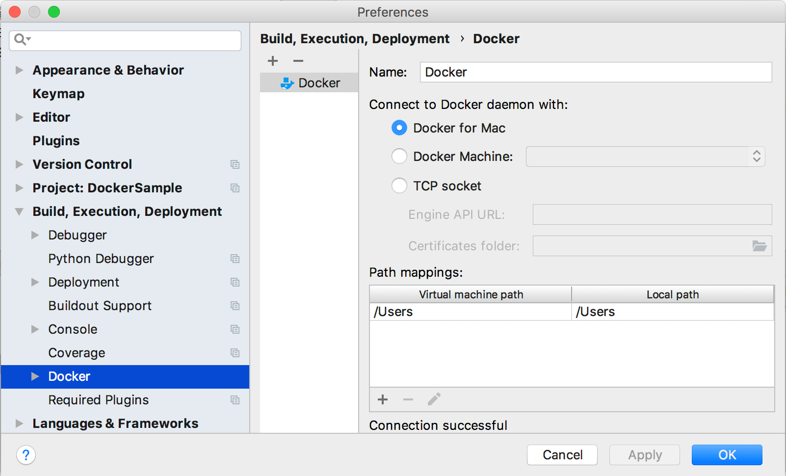 Docker settings Docker settings