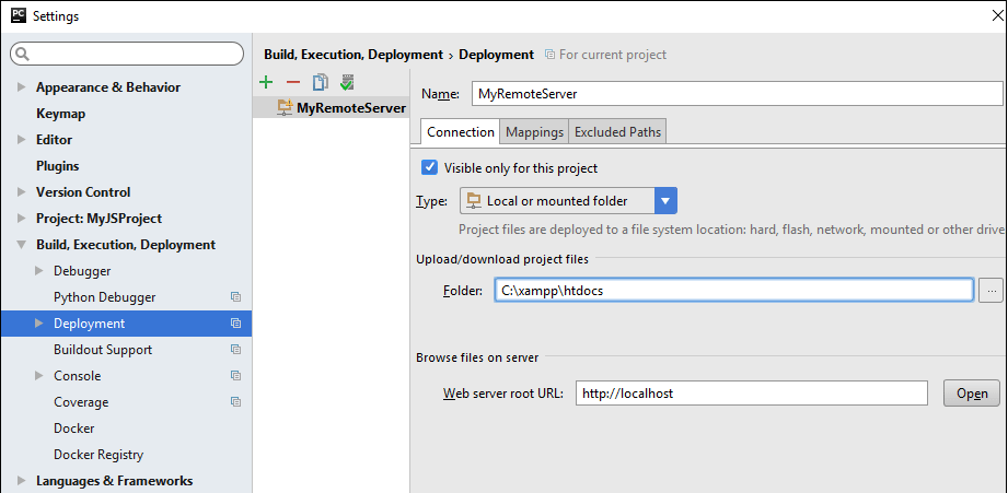 Configure connection to the server Configure connection to the server