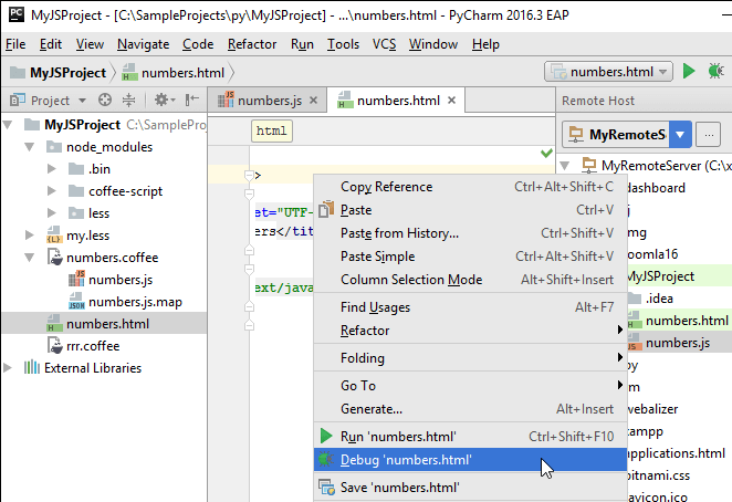Start debugging Start debugging