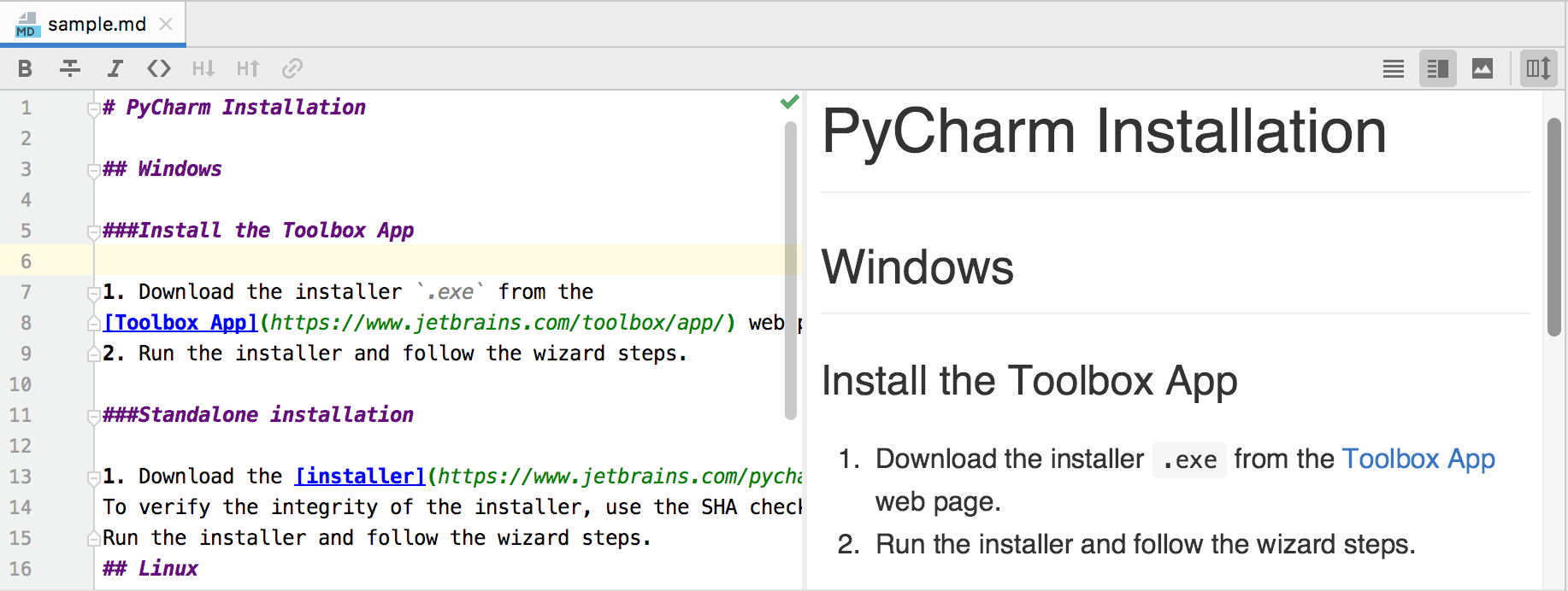 Markdown editor and live preview pane Markdown editor and live preview pane