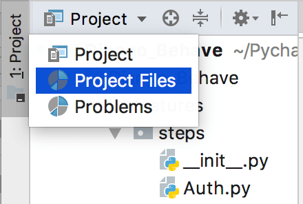 プロジェクトツールのウィンドウビュー project tool window views