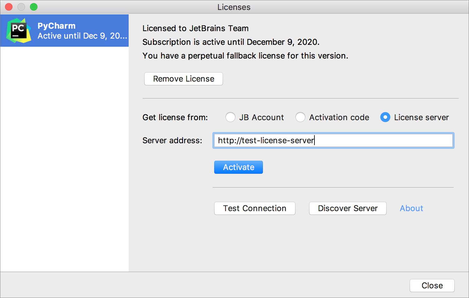 download jetbrains account license