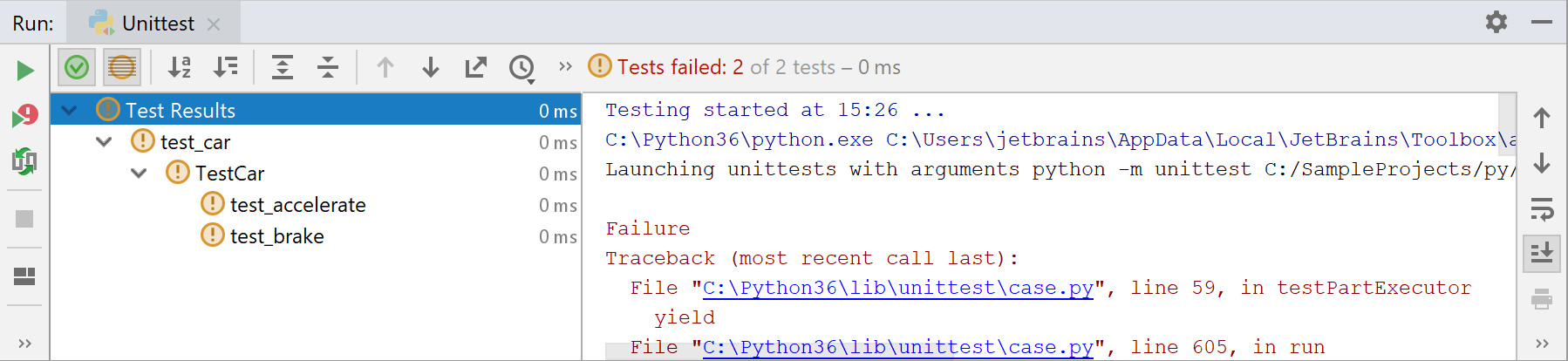 Failed test Failed test