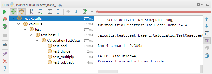 test failed test failed