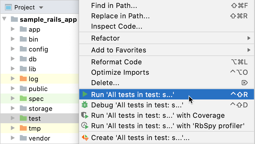 Run all tests in a directory