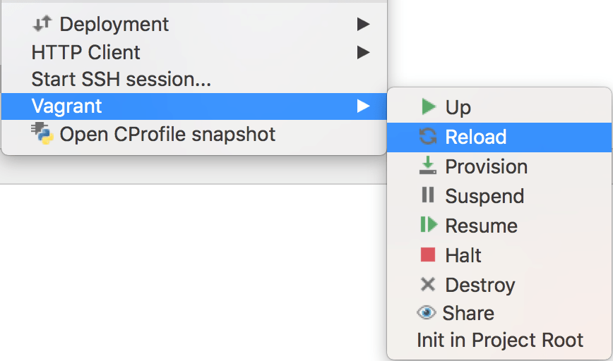 Reload vagrant Reload vagrant