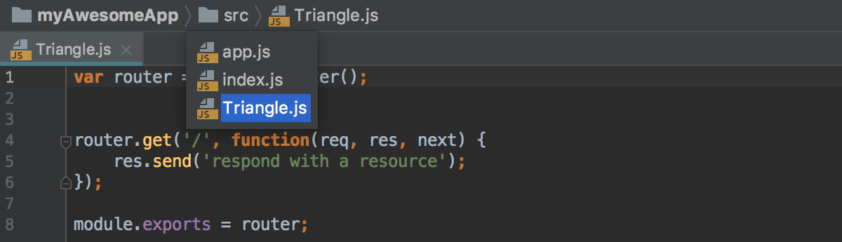 Source code navigation - Help | WebStorm