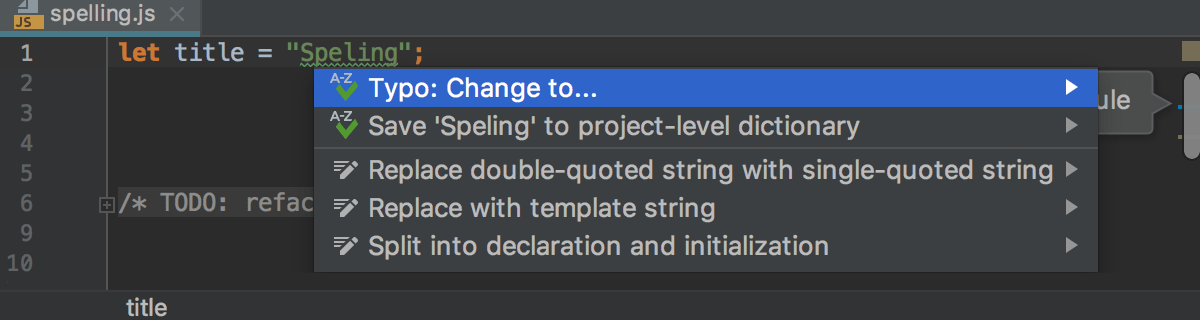 Webstorm typo in word что это