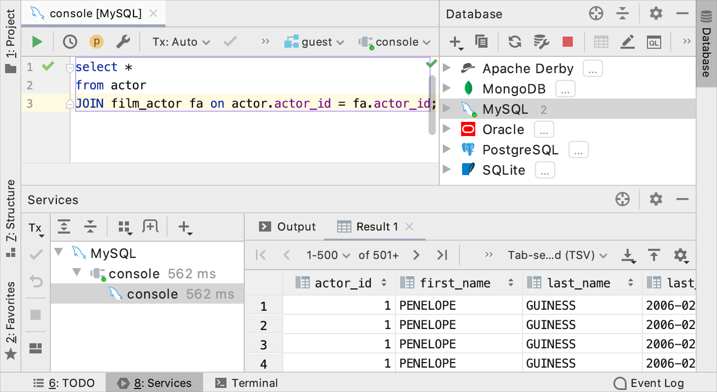 Data editor with tool windows Data editor with tool windows