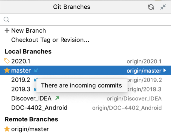 Incoming commits indicator Incoming commits indicator