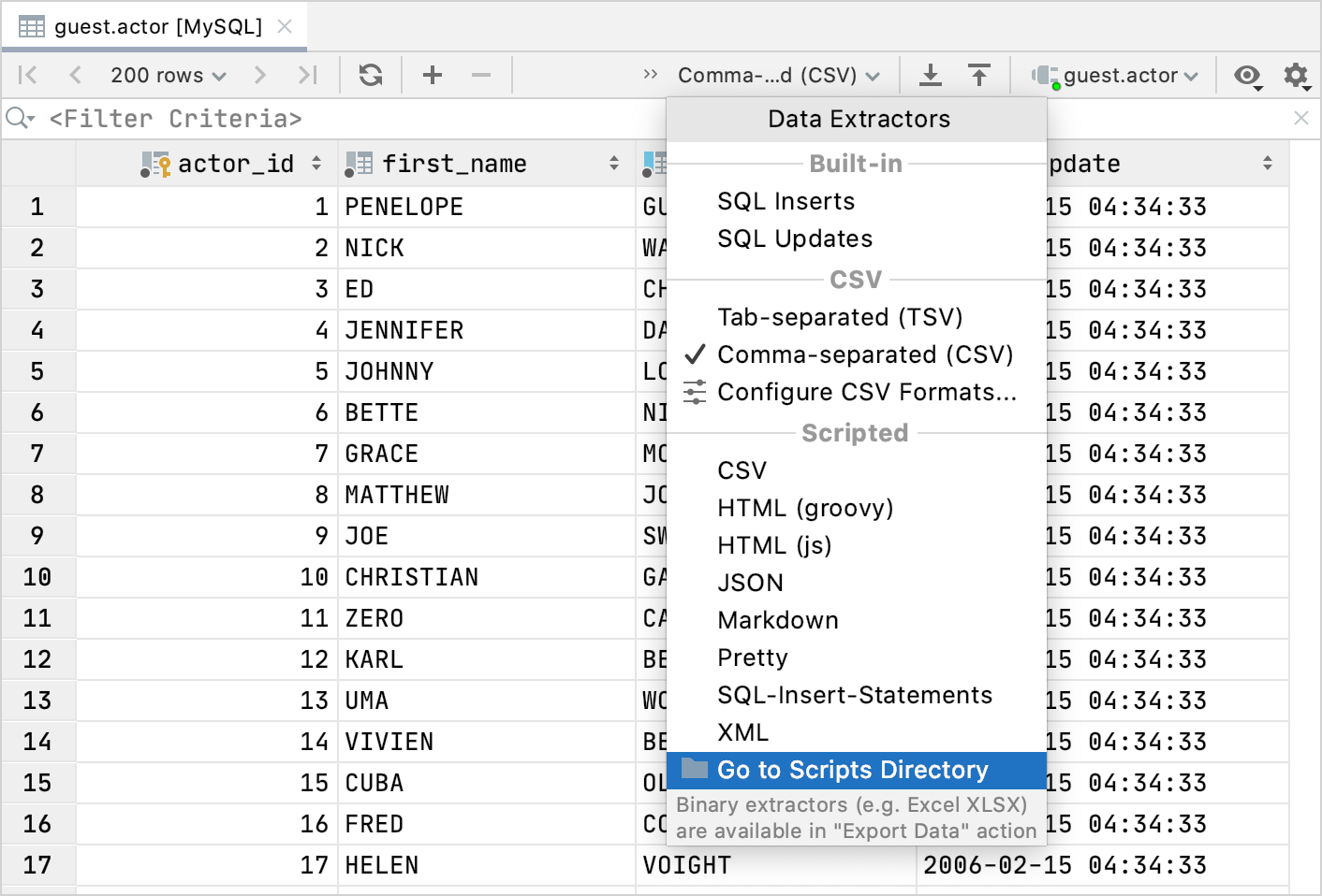 Go to scripts directory Go to scripts directory