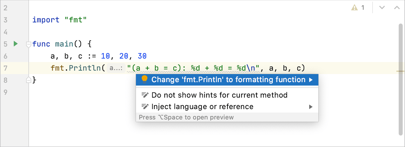 Change Println to Printf Change Println to Printf