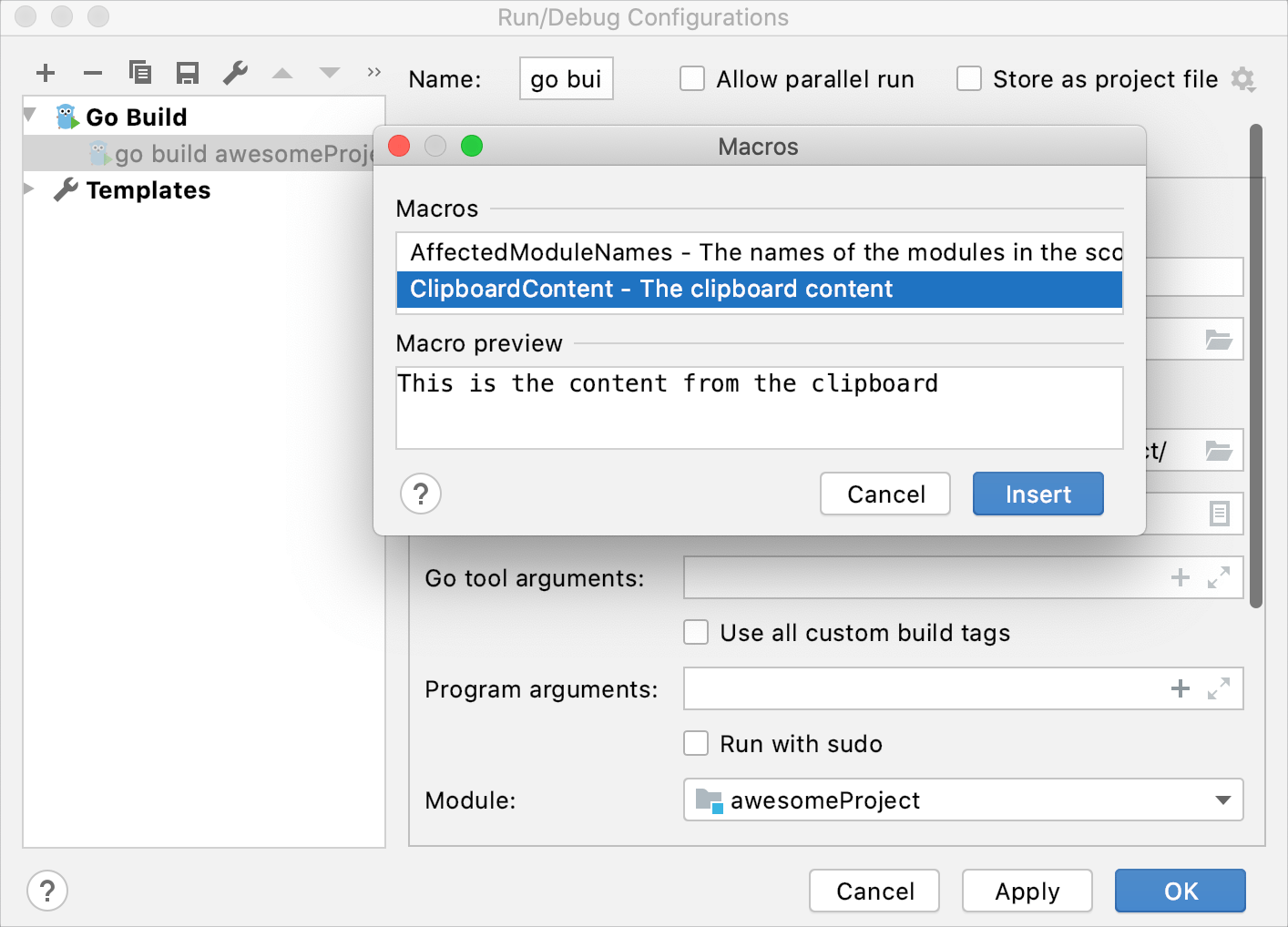 Use macros as parameters Use macros as parameters