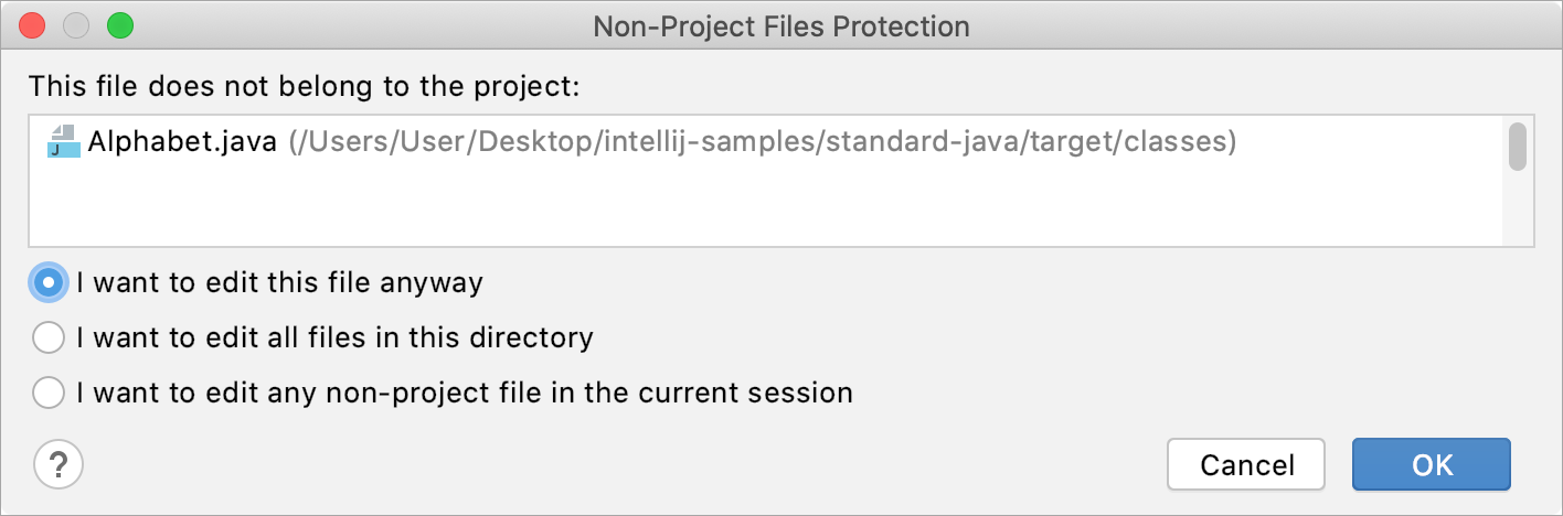 Non project files