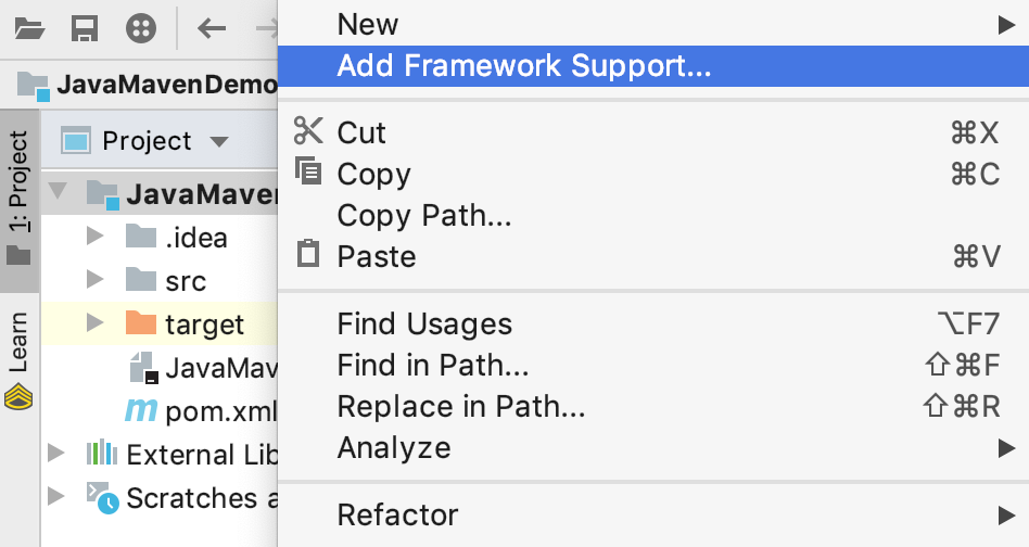 Resource path. Maven add District.