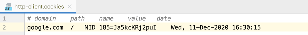 the http-cookies file the http-cookies file