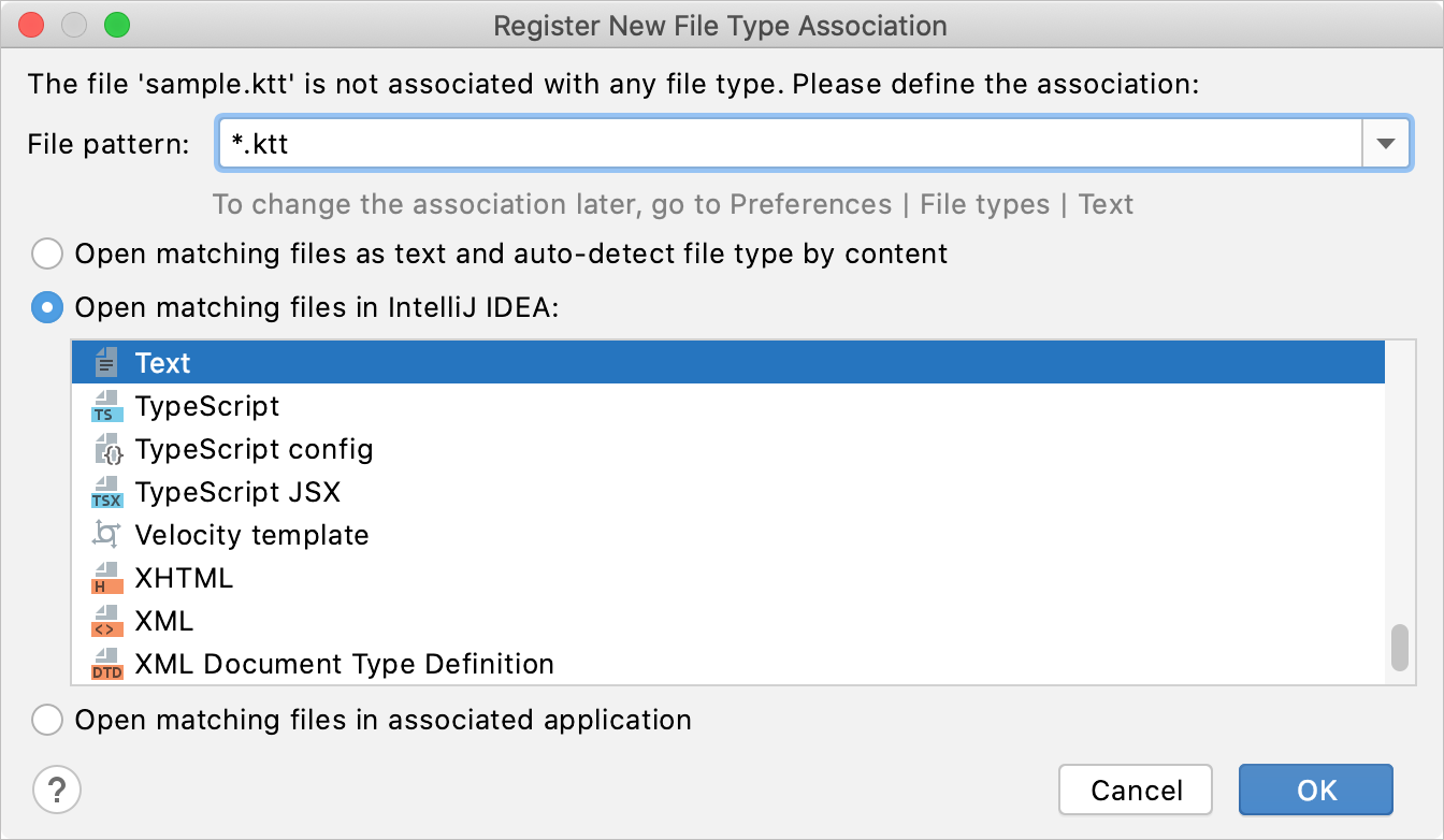 Registering a new file type Registering a new file type