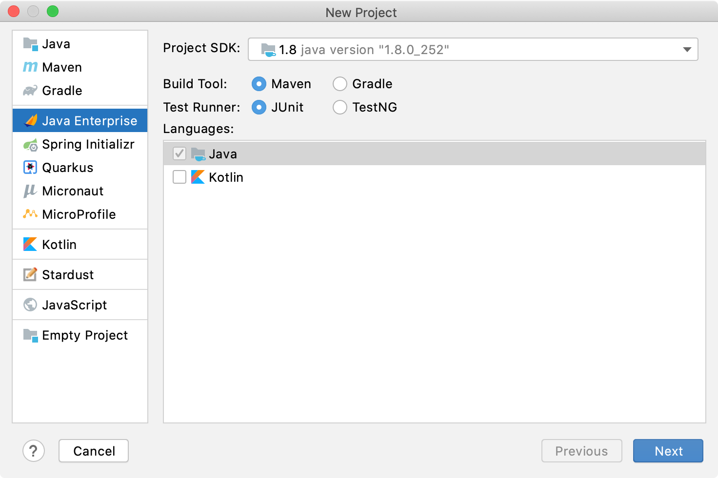 Create a new project in IntelliJ IDEA for study Java