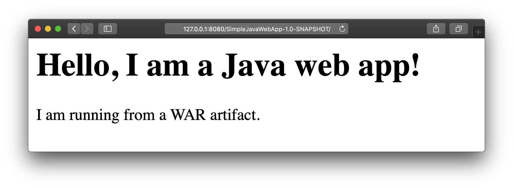 Simple Java Web App Demo page