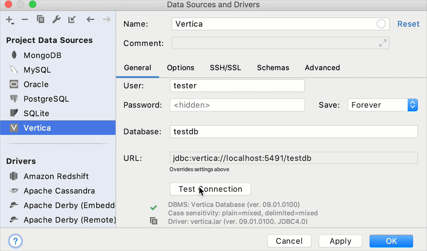 Add a user driver to an existing connection