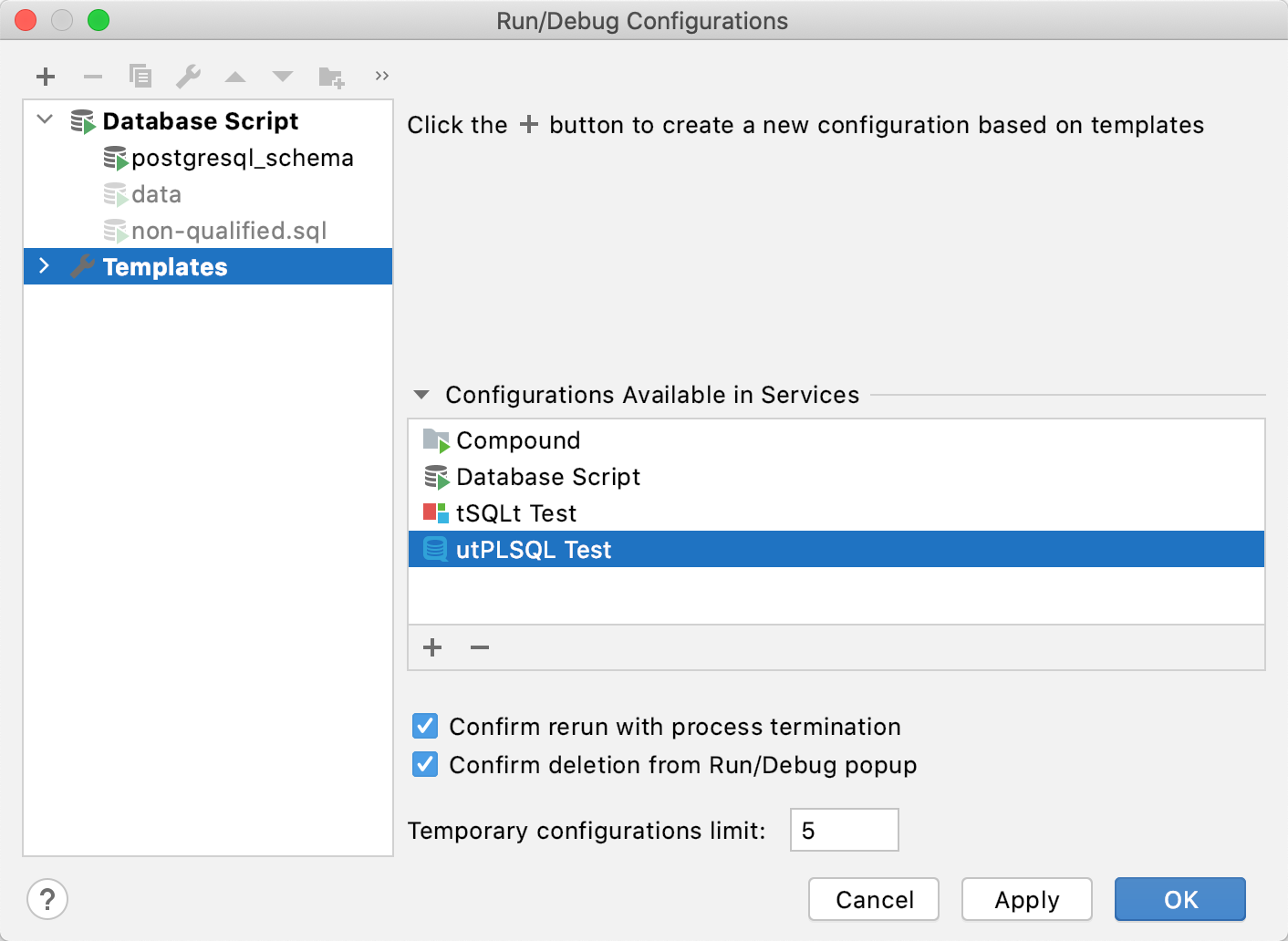 Change a limit for run configurations