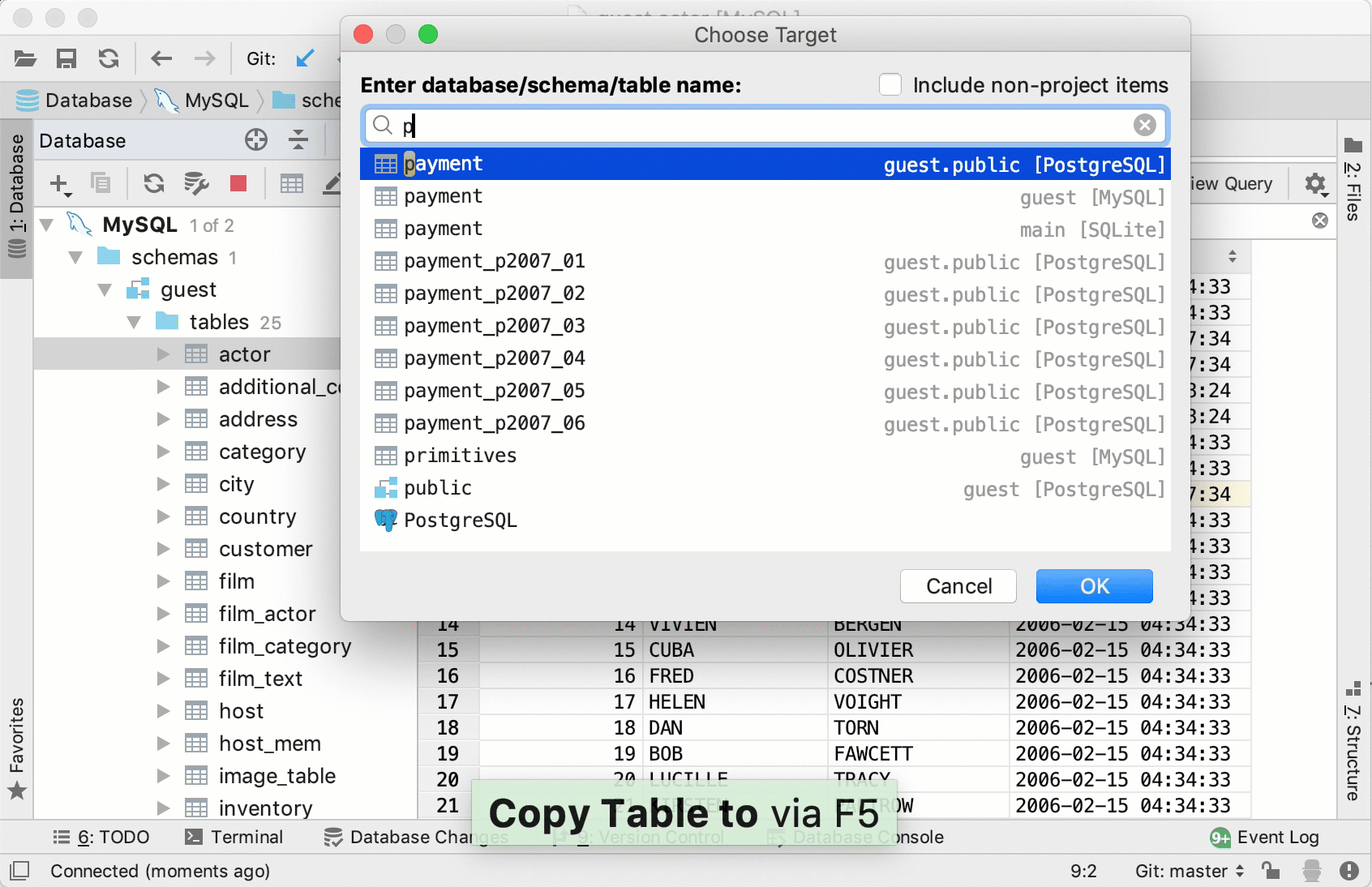 Copy a table to another scheme