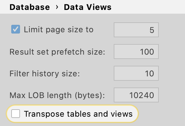 open transposed tables by default