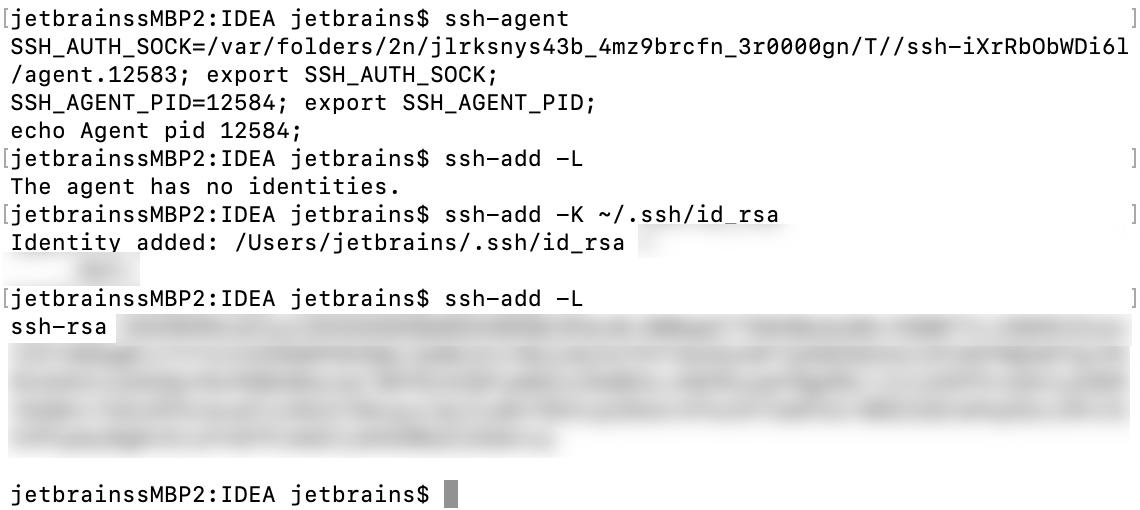 Create the SSH tunnel with the ssh-agent (macOS and Linux)