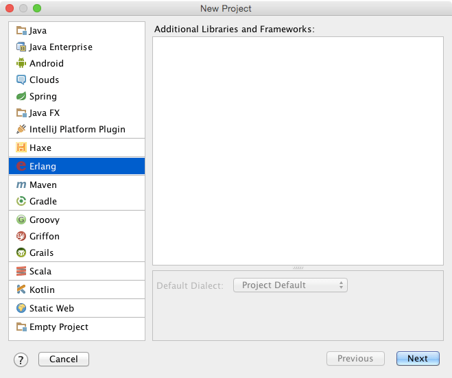 Erlang は新しいプロジェクト erlang を作成する Erlang create new project erlang