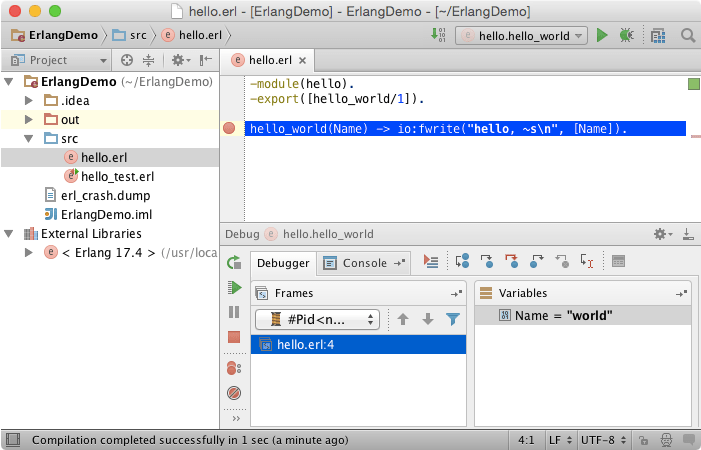 Erlang デバッグ Erlang debug