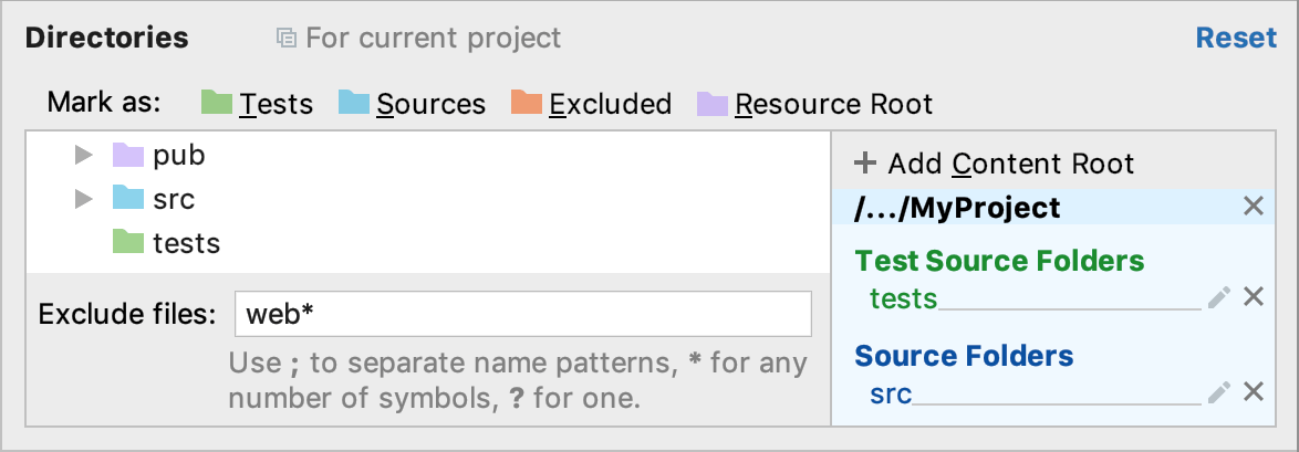 Exclude by name pattern