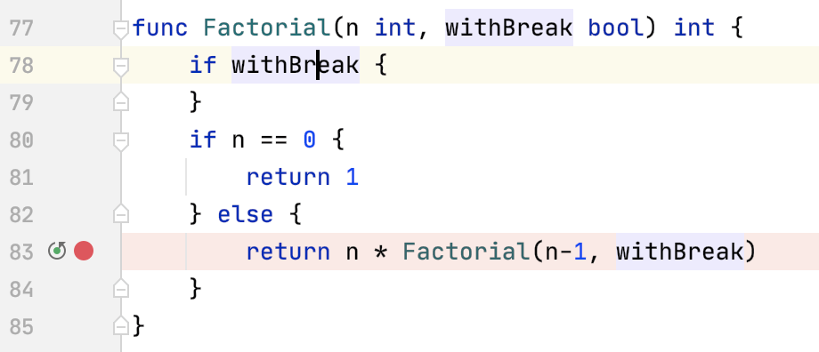 Debug a line breakpoint