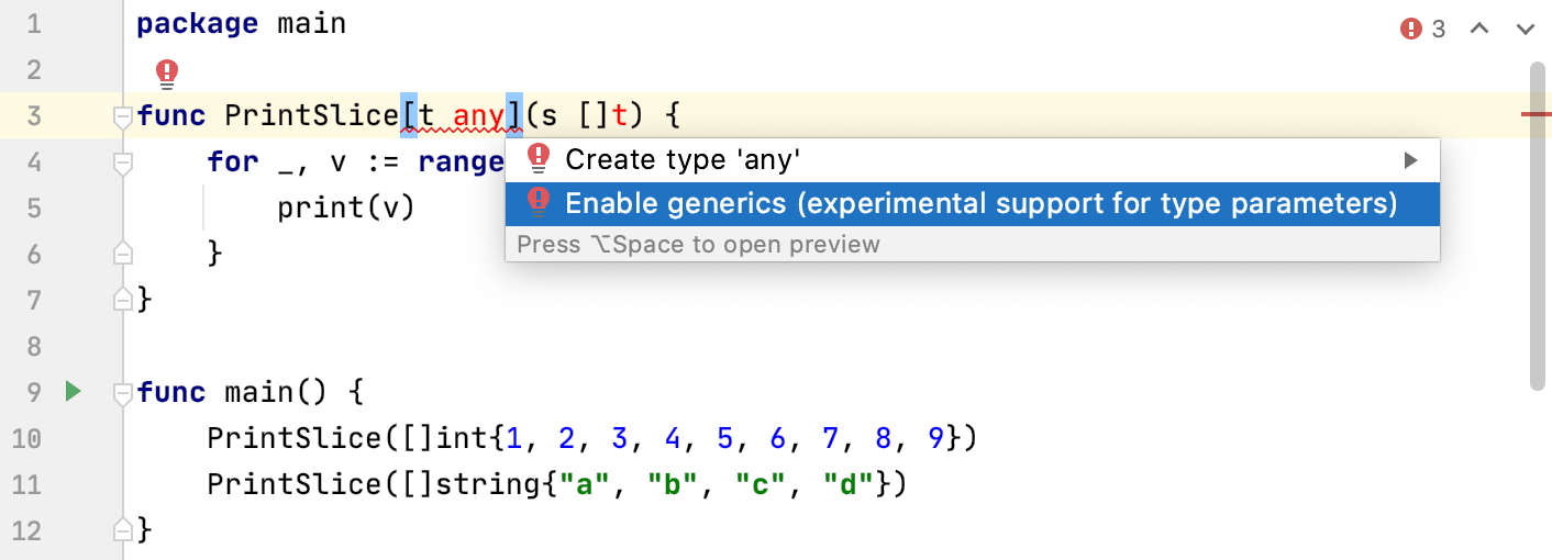 Enable the experimental support of type parameters