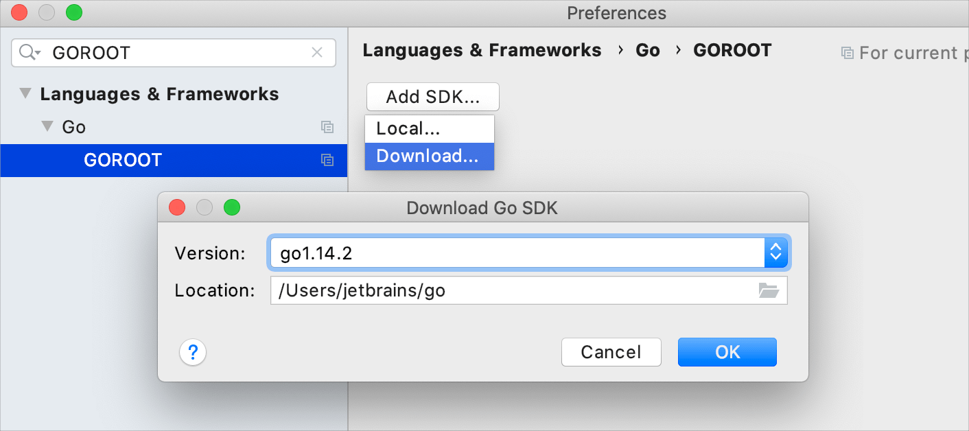 Go SDK をダウンロードする Download the Go SDK